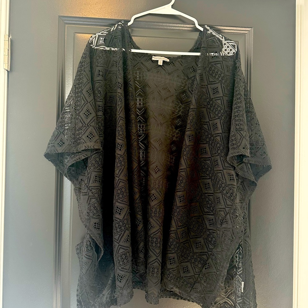 Black lace cover up - one size